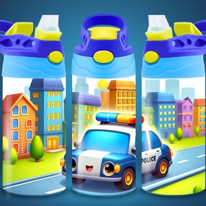 12oz Kids Tumbler Wrap Cars Boy Water Bottle Flip Top Sippy Cup Tumbler Wrap PNG 12Oz Kids Sublimation Design Digital File Download