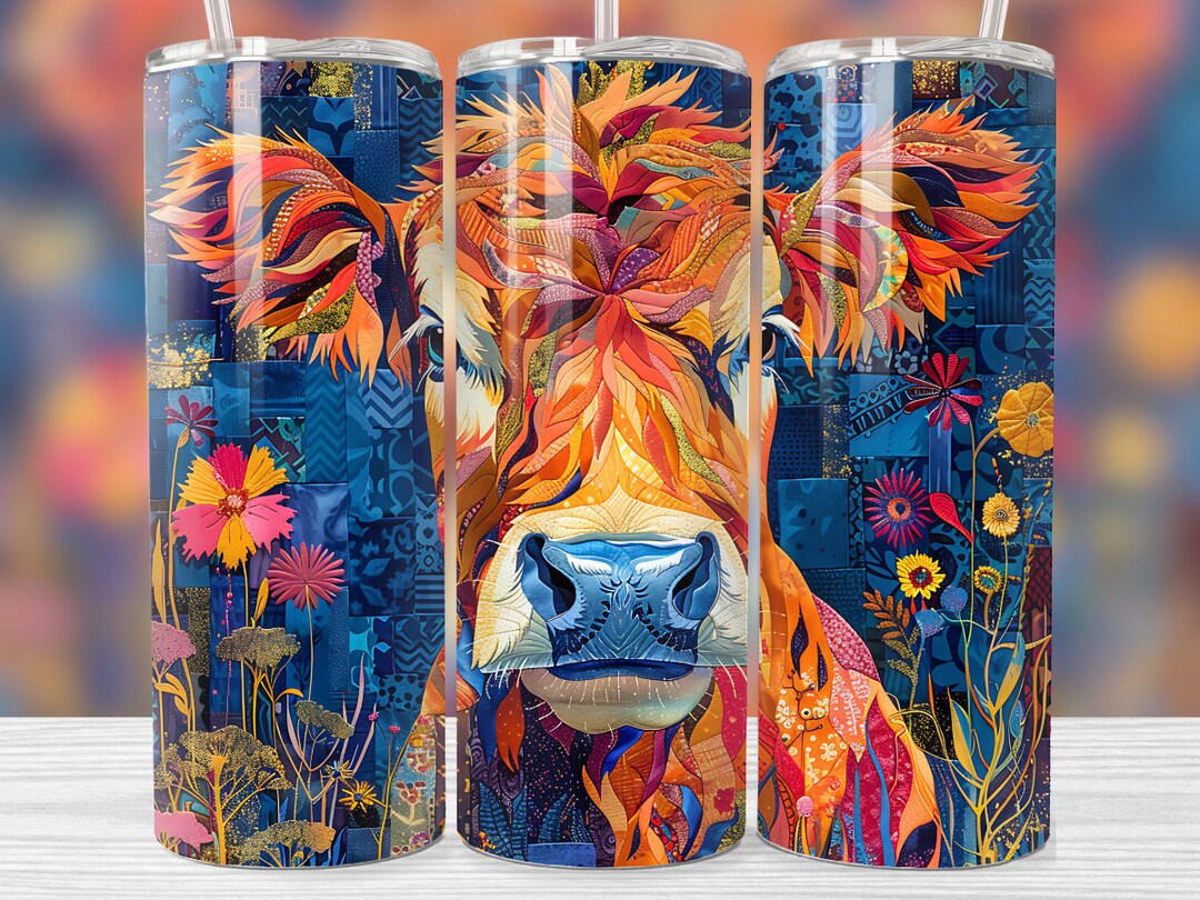 Highland Cow Tumbler Wrap 20 Oz Skinny Cow Sublimation Tumbler Design ...