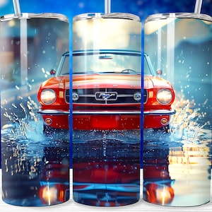 Mustang Car Tumbler Wrap 20 oz Skinny Straight Tumbler Wrap Classic Muscle Car Tumble Sublimation Design Png Digital Download File