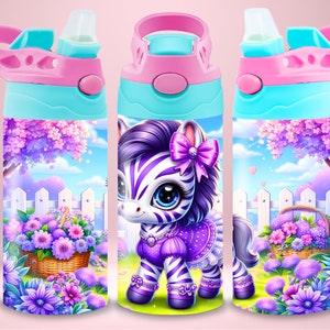 12 Oz Sippy Tumbler Wrap Zebra Png Girl Toddler Sippy Cup Wrap Design Childrens Water Bottle Sublimation Wrap For Girls Digital Download