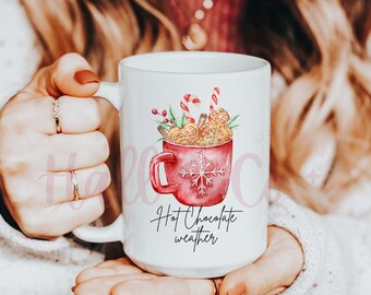 Hot Chocolate Weather PNG/Hot Cocoa PNG/Winter Season Sublimation Design/Digital Download/Instant Download