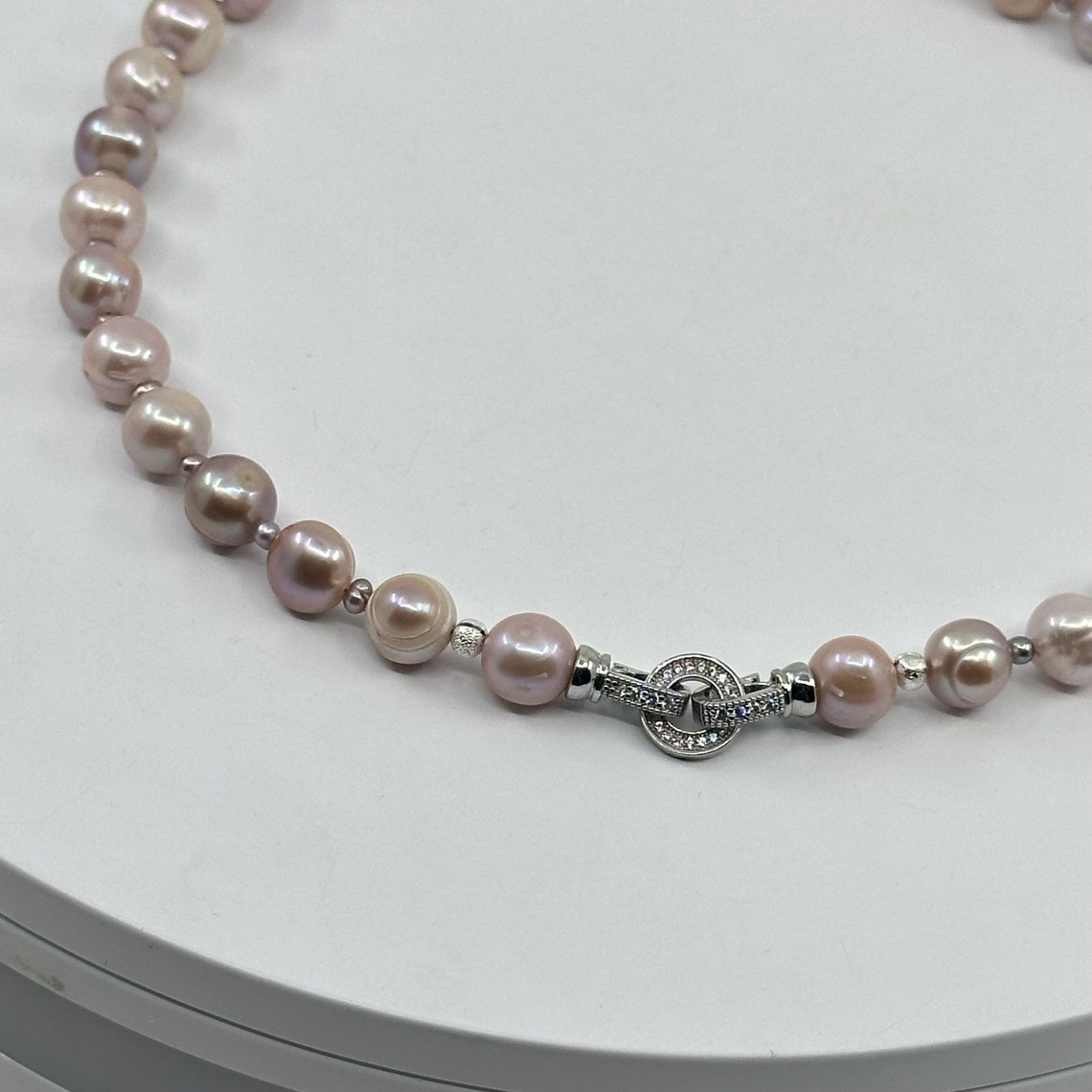 Pink Tiny Pearls With 10 Mm Pink Pearls Necklace - Etsy