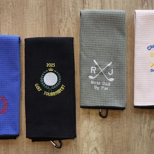 Asciugamano da golf ricamato personalizzato, asciugamano da golf con nome, regalo da golf ricamato, regalo per papà, regalo per amanti del golf, accessorio da golf, regalo per uomo