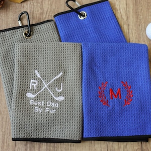 Asciugamano da golf personalizzato, asciugamano da golf ricamato, asciugamano da golf con monogramma, asciugamano da golf personalizzato, regalo da golf personalizzato per papà, regali per lo sposo