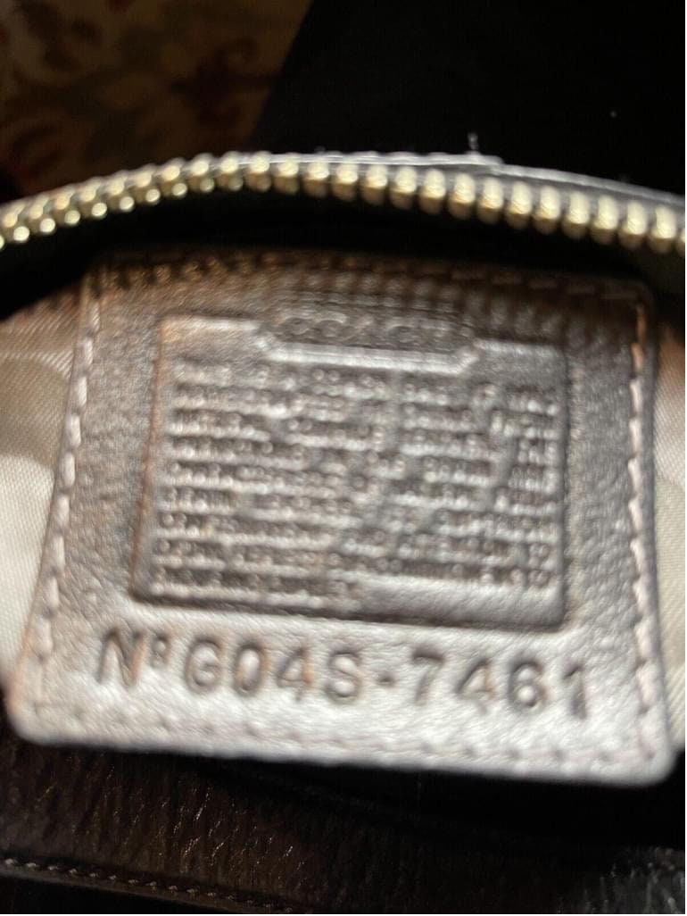 Coach 7461 Leather One Handle Bag Shoulder Mini Black Silver