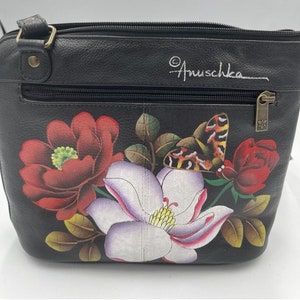 Anuschka Hand Painted Leather Top to Side Zip Crossbody Bag-dreamy Blossoms-nwt - Etsy Anuschka Hand Painted Leather Top to Side Zip Crossbody Bag-dreamy Blossoms-nwt - Etsy