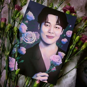 A5 - BTS - "Jimin - Roses" - Illustrazione, pittura digitale, stampa artistica