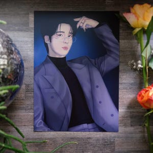 A5 - ATEEZ - "Yunho" - Illustrazione, pittura digitale, stampa artistica