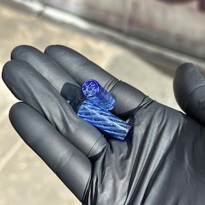 Glass Tip,  Reusable Smoking Filter, 10mm * 28mm, Blue color, 1 psc