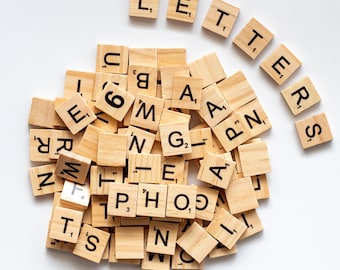 Wooden Scrabble Tiles for Wall Art - Uppercase Letters for Custom Home Decor