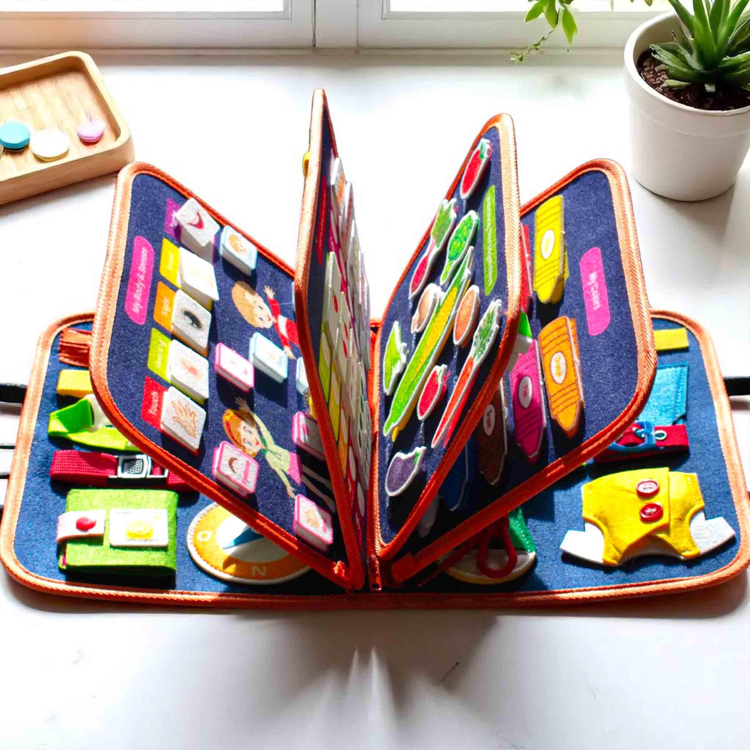 Busy Board Montessori Ferme 20 Activités - Jouet Bébé 1 à 6 Ans, Planche D'éveil Sensoriel