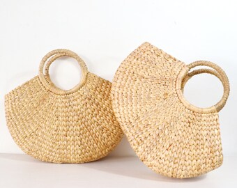 Handgefertigte Wasserhyazinthe Korbtasche: Geflochtene Strandtasche