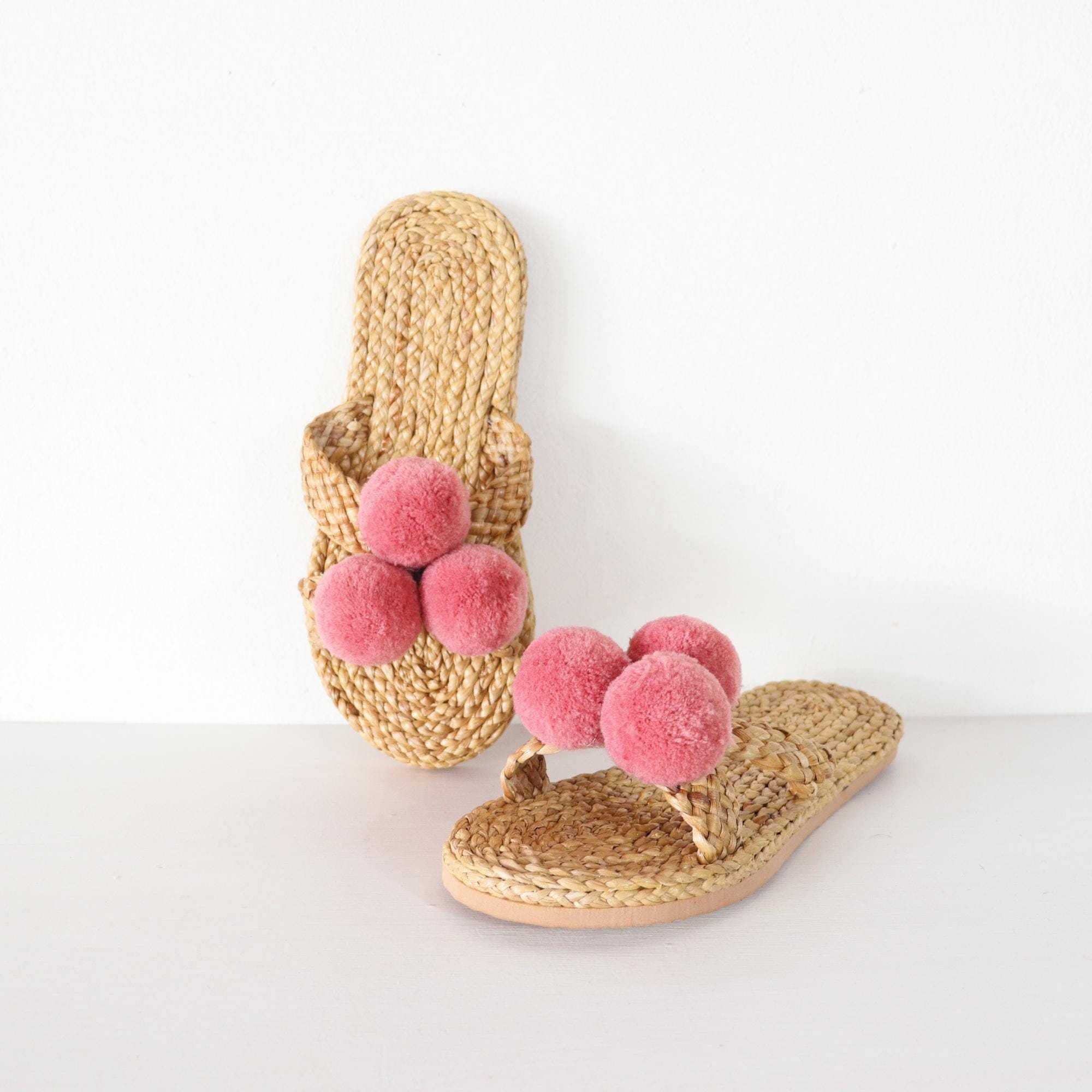 Alpargatas Planas Alpargatas Decoradas Con Pompones Pompones Para