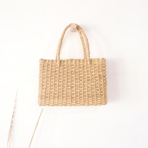 Damen Wasserhyazinthe Tasche, Seegras Handtasche, edle Handtasche, handgewebte Tasche, umweltfreundliche Tasche, Einkaufstasche, große Strandtasche, Geschenk für sie