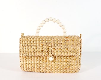 Handgewebte Wasserhyazinthe Tasche: Boho Chic Strohhandtasche