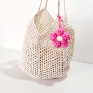 Gehäkelte Blume Keychain Handgemachter Schlüsselring nette Art Kawaii Keychain handgemachte Geschenke für Mädchen-Taschen-Schlüsselringe