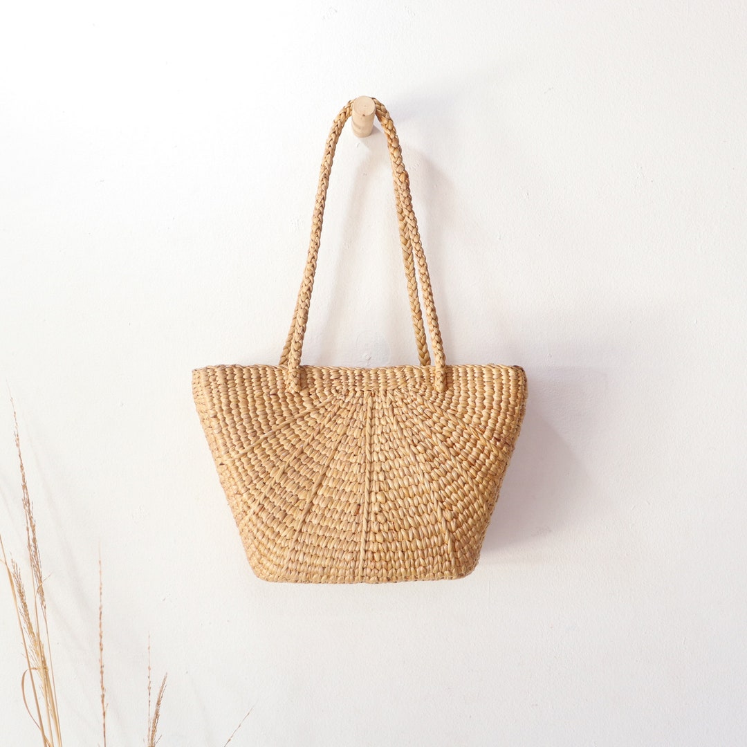 Hand Woven Water Hyacinth Tote Bag: Women's Shoulder Bag - Etsy