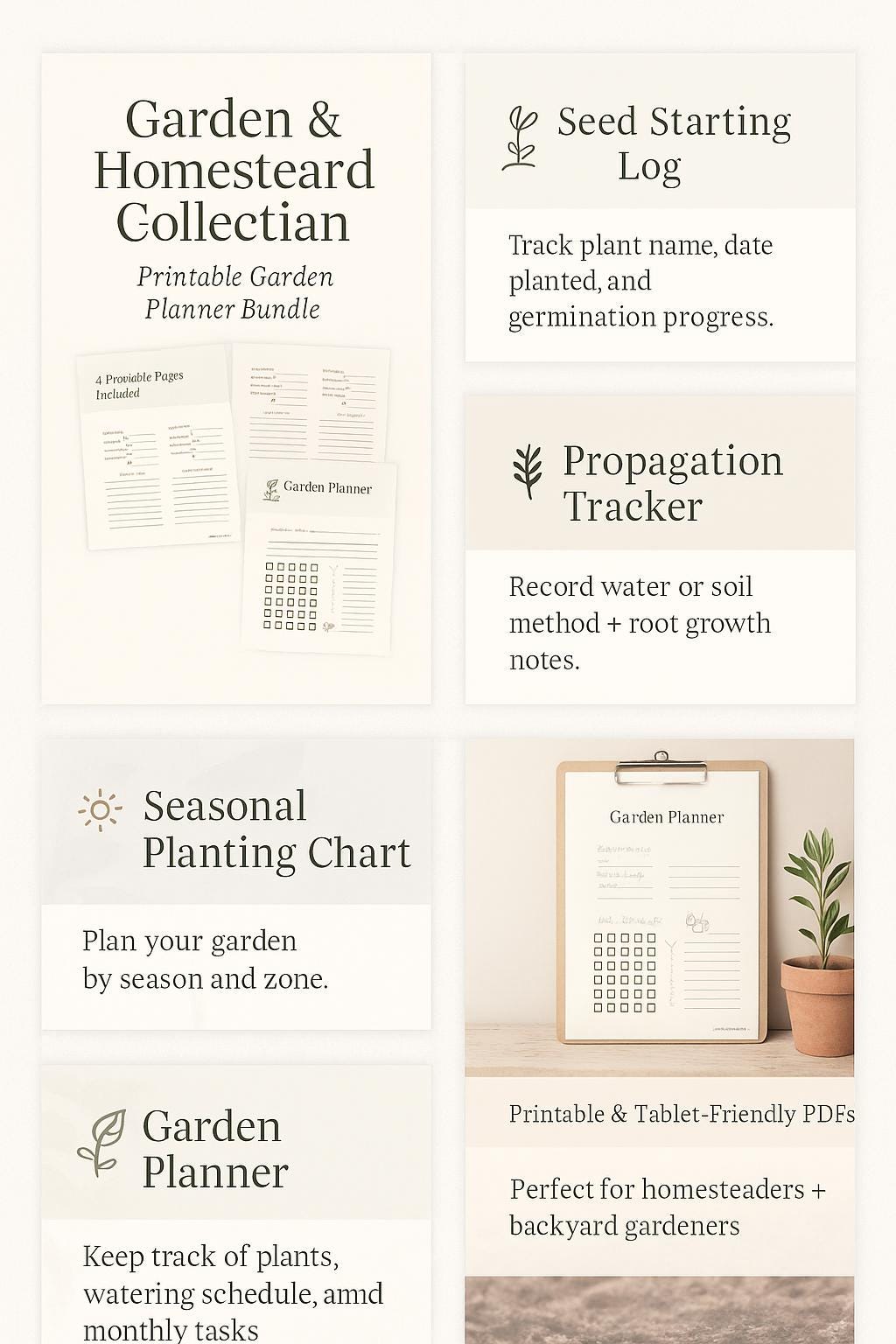 Printable Garden Planner Bundle | Seed Starting Log (PDF) - Etsy