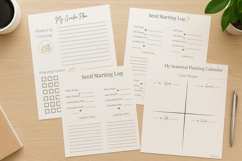 Printable Garden Planner Bundle | Seed Starting Log (PDF) - Etsy