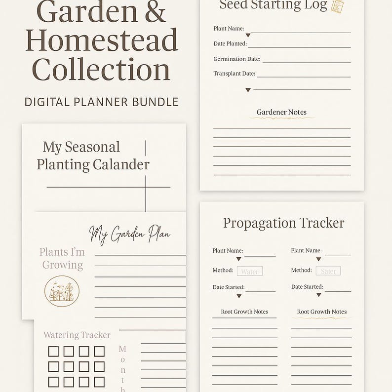 Printable Garden Planner Bundle | Seed Starting Log (PDF) - Etsy