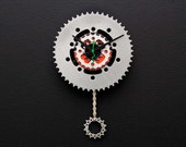 Recycled Bike Chainring and 45 Record Clock