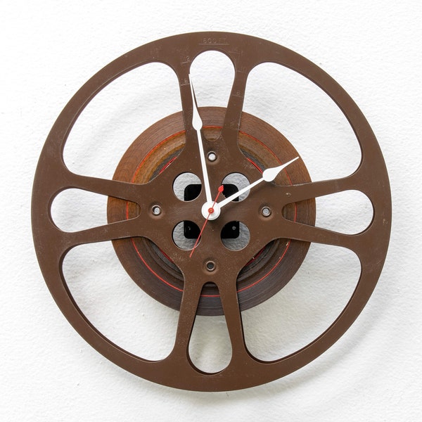 Film Reel Wall Clock, Filmmaker, Movie, Theater, Decor, Photographer, recycle, reuse, repurpose, upcycle, antique, vintage, 16mm, battery,