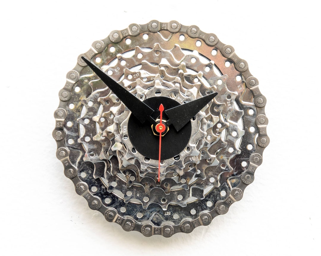 Bicycle Gear Clock Cycle Recycle Bike Boyfriend Etsy