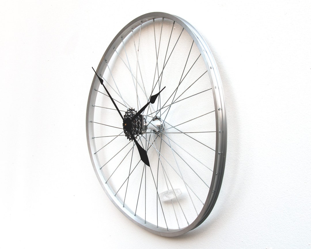 Warped Bike Wheel Clock Wall Gear Bicycle Unique Recycle Etsy