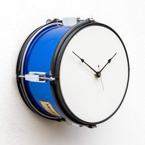 Drum Clock, tom tom, percussion, steampunk, repurpose, recycle, reuse, repurpose, reclaim, music, inspire, instrument, battery, wall, time. image 1