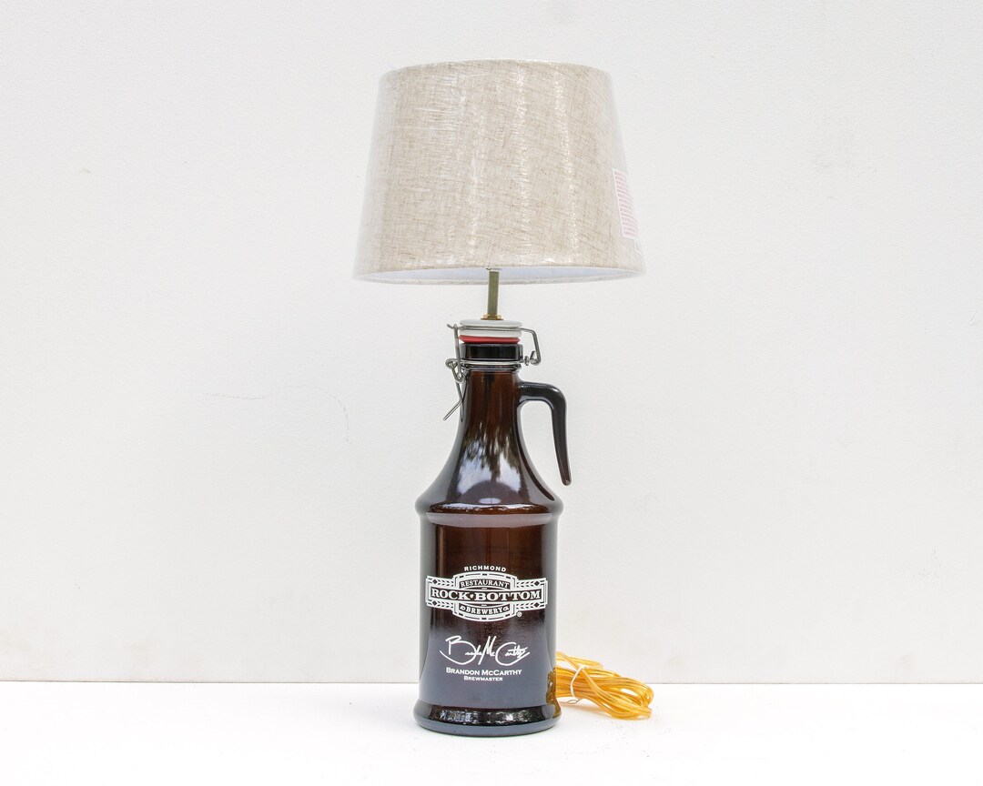 Rock Bottom Brewery Growler Lamp, Richmond, Virginia, Beer, Hops, Micro