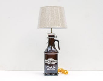 Rock Bottom Brewery Growler Lamp, Richmond, Virginia, Beer, hops, micro, table, decor, recycle, reclaim, reuse, upcycle, repurpose, glass,