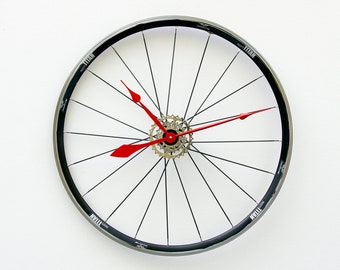 Bike Wheel Clock, Large Wall Clock, Cyclist Gift, Unique Wedding Gift, Steampunk Decor, Bicycle Wall Clock, Modern Wall Clock , road bike