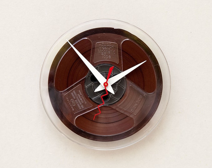 Recycled Tape Reel Clock Etsy