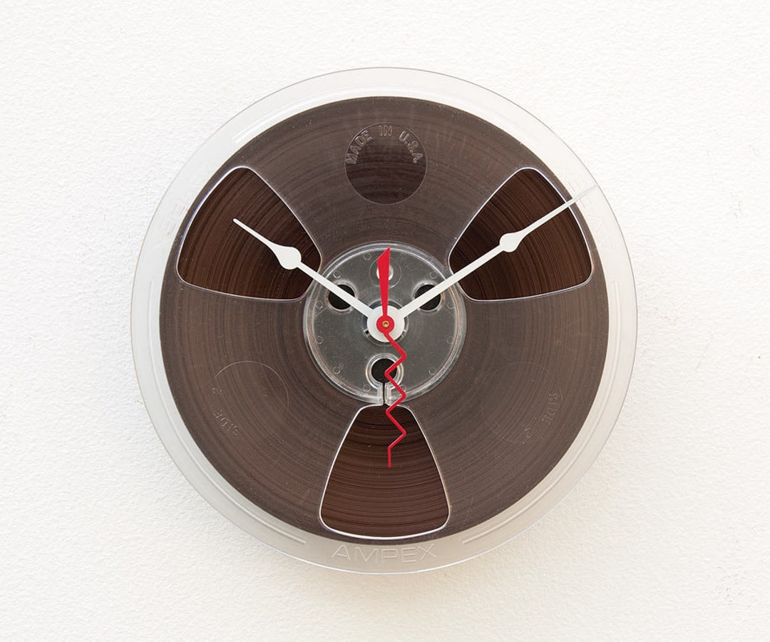 Audio Tape Reel Clock, Audiophile, Analog, Steampunk, Upcycle, Music