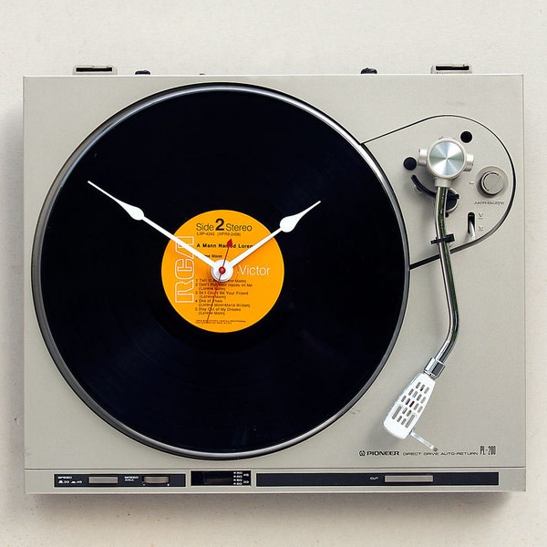 Clock created from a recycled Pioneer Turntable