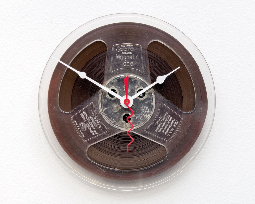 Tape Reel Clock, Reel to Reel, Wall, Audio, Geek, Music