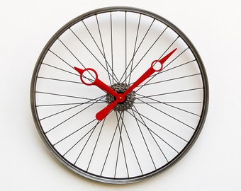 Bike Wheel Clock, Large Wall Clock, Cyclist Gift, Unique Wedding Gift, Steampunk Decor, Bicycle Wall Clock, Modern Wall Clock , road bike