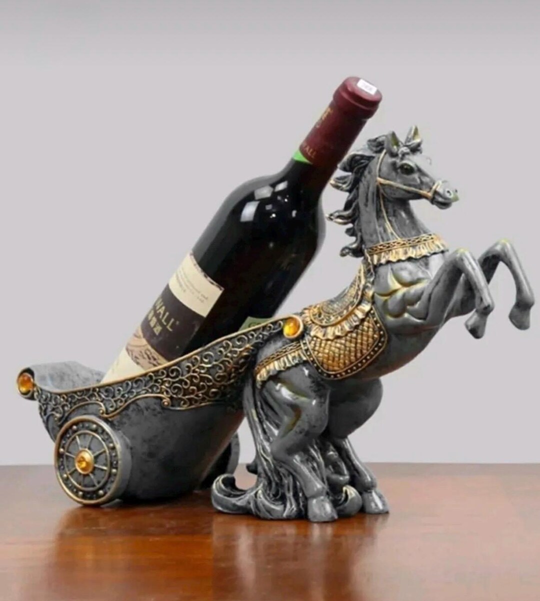 樹脂製馬のワインボトルホルダー：ヴィンテージ馬車デザイン - Etsy 日本