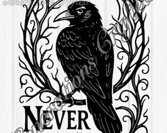 Never Mind- Funny Raven Edgar Allan Poe SVG and PNG