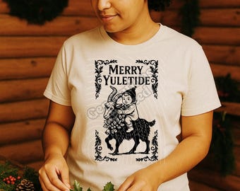 Yule Goat SVG, Merry Yuletide PNG | File for Cricut & Silhouette | Vintage