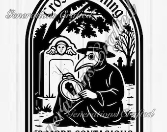 Cross Stitching Plague Doctor SVG and PNG