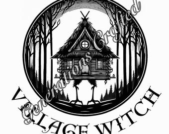 Baba Yaga Village Witch SVG and PNG