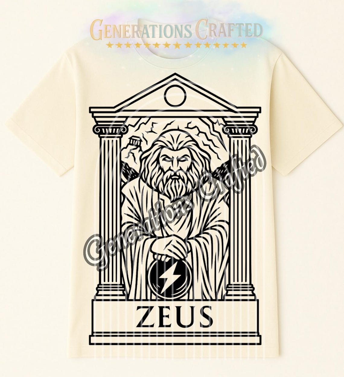 Zeus Greek God Line Art | Mythology Clipart (SVG, PNG) - Etsy