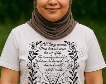 Orbweaver Spider Web of Life SVG: Chief Seattle Quote, Art Nouveau Cricut File