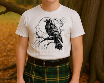 Gothic Raven on Branch SVG: Crow Clipart for Cricut & Silhouette