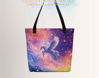 Celestial Pegasus Cosmic Fantasy Tote Bag