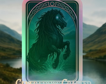 Each-Uisge Holographic Sticker | Scottish Water Horse | Celtic Mythology Folklore Vinyl Sticker