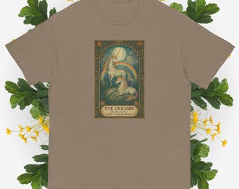 Unicorn Tarot Card Pride Tee: Queer Magic LGBTQ+ Cotton Shirt