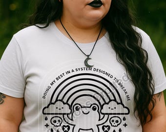 Frog Mental Health SVG: Neurodivergent Dark Whimsy Design (Digital Download)