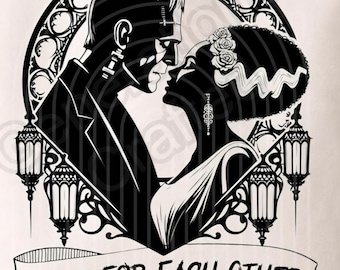 Made for Each Other- Frankenstein and his Bride SVG and PNG